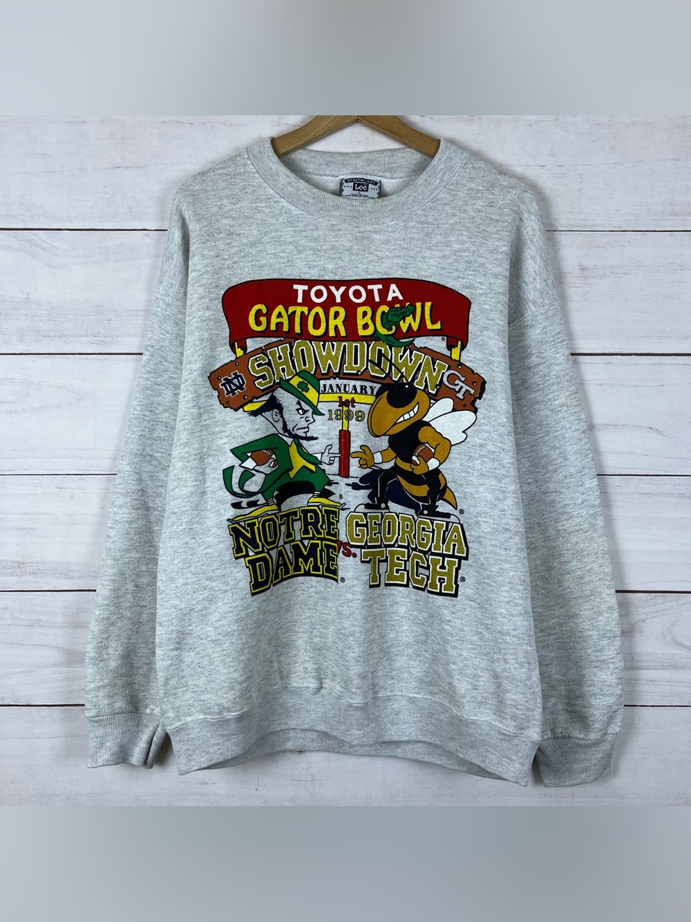 Vintage Georgia Tech Notre Dame Sweatshirt Large 1999 Gator Bowl